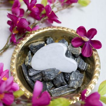 Guasha Schraper Witte Jade hart